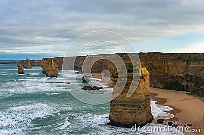 Twelve Apostles natural landmark along Great Ocean Road, Victoria, Australia Stock Photo