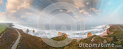 The Twelve Apostles at sunrise, Port Campbell, Australia Stock Photo