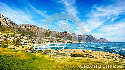 The Twelve Apostles, which are on the ocean side of Table Mountain at Cape Town South Africa Stock Photo