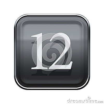 Twelve icon grey glossy. Stock Photo