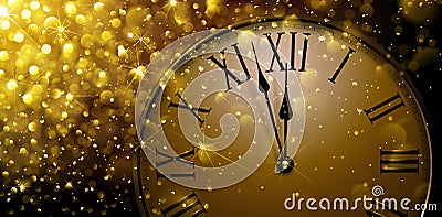 Twelve o Clock on New Year s Eve Vector Illustration