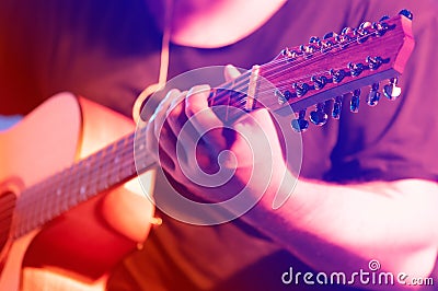 twelve string guitar Stock Photo