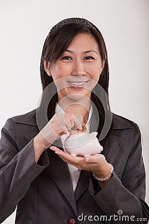 Twenties attractive vietnamese businesswoman Stock Photo