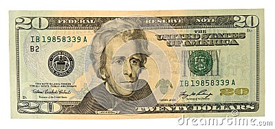 Twenty dollar bill Stock Photo