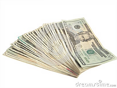 Twenty Dollar Bills Stock Photo