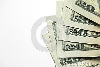 Twenty 20 Dollar Bills Stock Photo