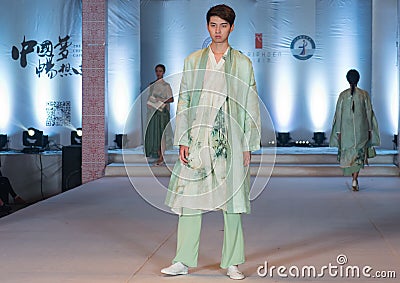 Twenty-first series spring green-Fashion Show Editorial Stock Photo