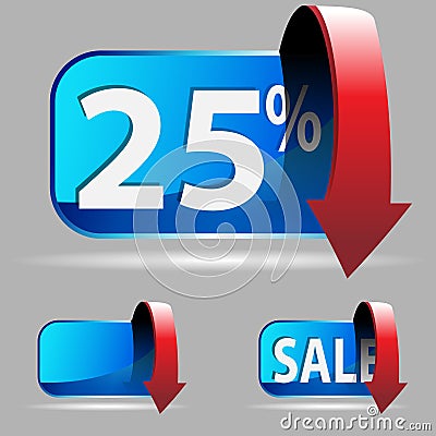 Twenty Five Percent Vector Illustration