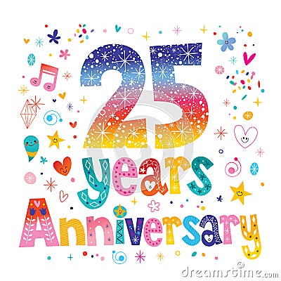 Twenty five years anniversary Vector Illustration