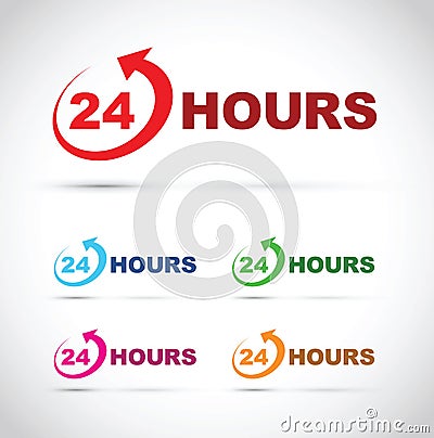 Twenty four hour icon set Stock Photo