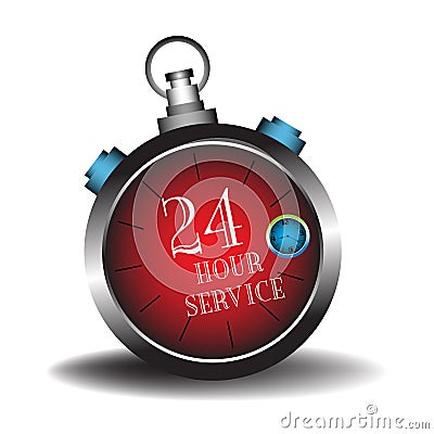 Twenty four hour service Vector Illustration