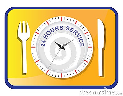 Twenty four hours service Vector Illustration