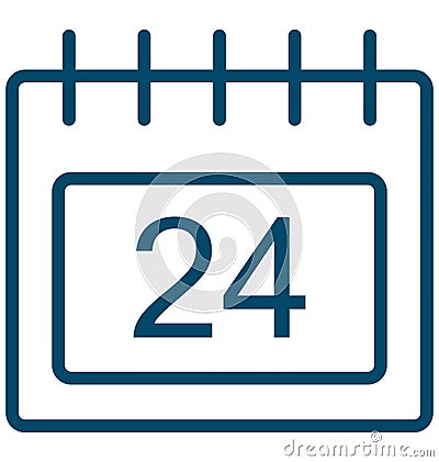 Twenty four, twenty fourth Special Event day Vector icon that can be easily modified or edit. Vector Illustration