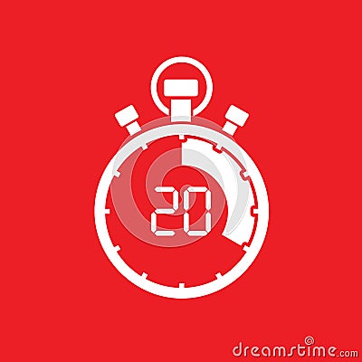 Twenty minute stop watch countdown Vector Illustration