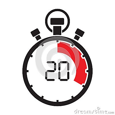 Twenty minute stop watch countdown Vector Illustration