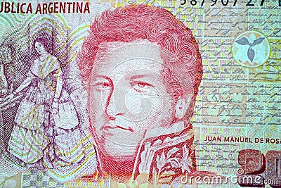 Twenty pesos juan manuel de rosas Stock Photo