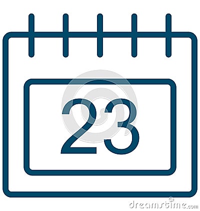 Twenty three, twenty third Special Event day Vector icon that can be easily modified or edit. Vector Illustration