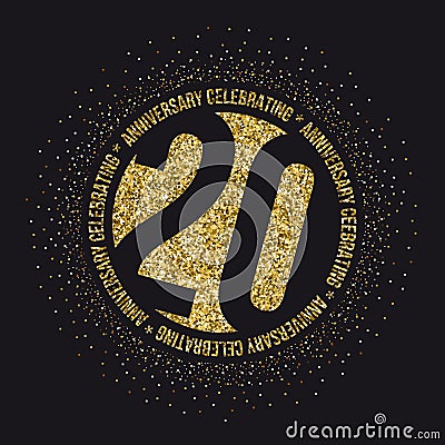 Twenty years anniversary celebration logotype. 20th anniversary logo. Stock Photo