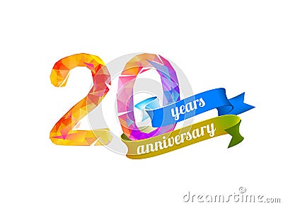 20 twenty years anniversary. Vector Illustration