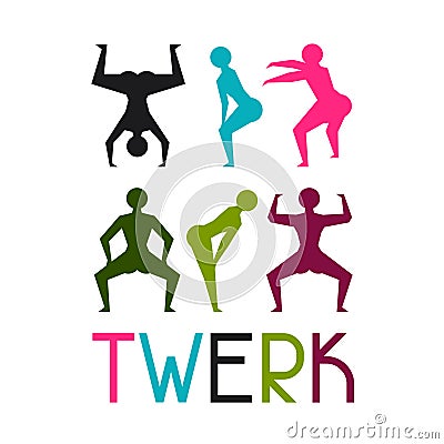 Twerk and booty dance background for dancing Vector Illustration