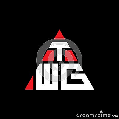 TWG triangle letter logo design with triangle shape. TWG triangle logo design monogram. TWG triangle vector logo template with red Vector Illustration