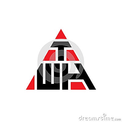 TWH triangle letter logo design with triangle shape. TWH triangle logo design monogram. TWH triangle vector logo template with red Vector Illustration