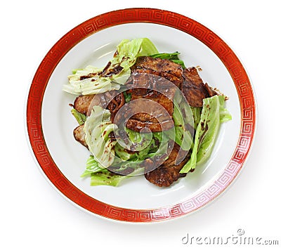 Twice cooked pork , chinese food Stock Photo