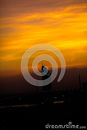 The sun is returning to the horizon. Stock Photo