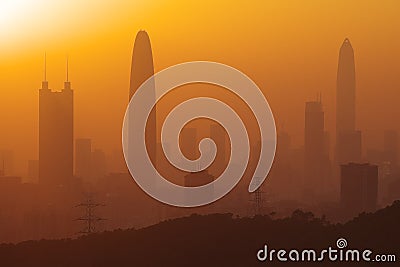 Shenzhen The Twilight City Stock Photo