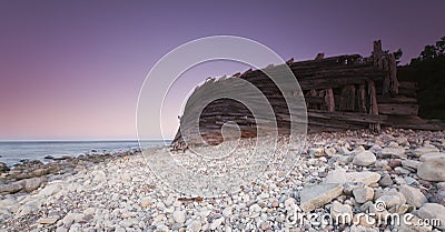 Twilight coast scene. Swedish coastline. Stock Photo