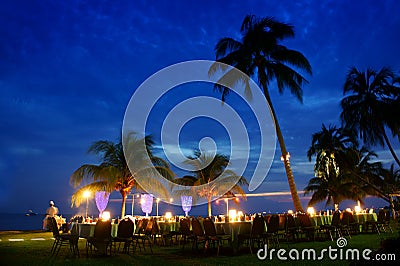 Twilight dinner Stock Photo