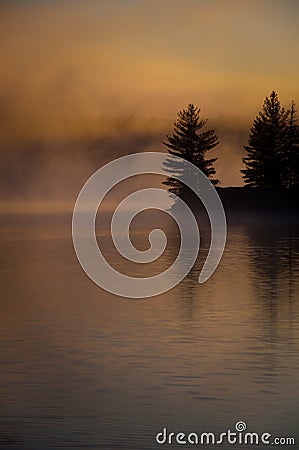 Twilight on the lake Stock Photo