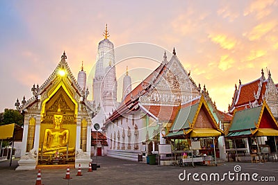 Twilight Mahathat Temple Stock Photo