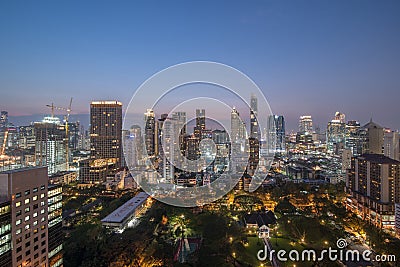 Twilight, Office building lights night view Editorial Stock Photo