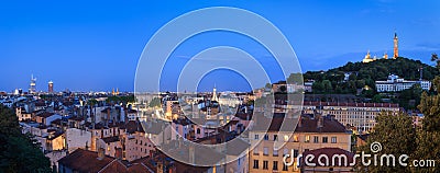 Twilight over Vieux Lyon Editorial Stock Photo