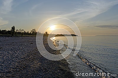 Twilight on a Remote Beach Stock Photo