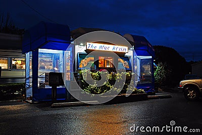 Blue Benn Diner, a classic railcar diner in Bennington, Vermont Editorial Stock Photo