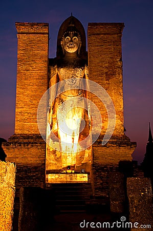 Twilight at sukhothai historical park,Thailand Stock Photo