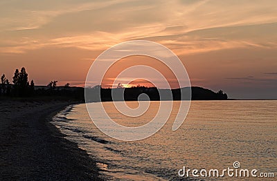 Twilight on a Wilderness Beach Stock Photo