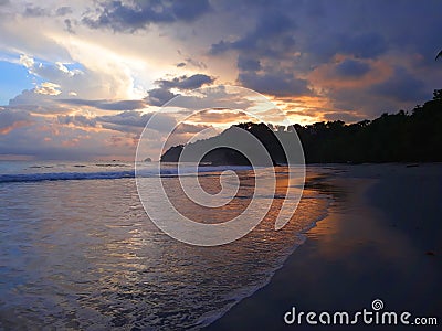 Twilight of winter on pacific ocean coast Stock Photo