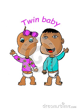 Twin baby Stock Photo