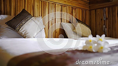 Twin Bed Stock Photo