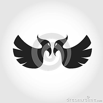 Twin Bird Logo Stock Photo