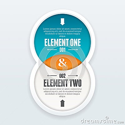 Twin Element Infographic Vector Illustration