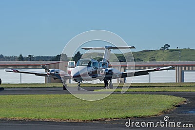 Twin engine light aircraft Editorial Stock Photo