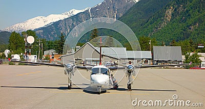 A twin-engine plane used for tours in alaska Editorial Stock Photo