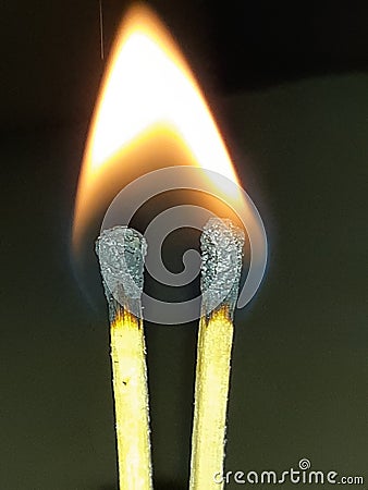 Twin flame match sticks Stock Photo