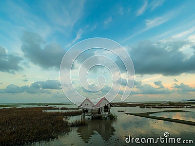 Twin house in talaynoi scene Stock Photo