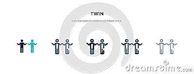 Twin icon in different style vector illustration. two colored and black twin vector icons designed in filled, outline, line and Vector Illustration