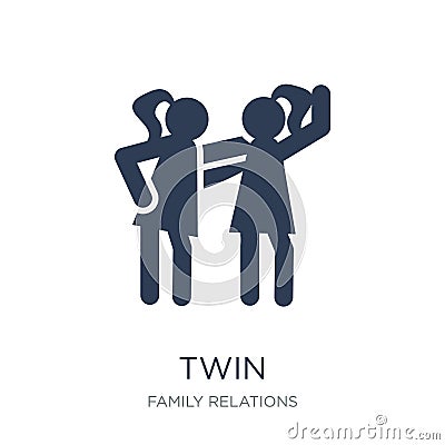 twin icon. Trendy flat vector twin icon on white background from Vector Illustration